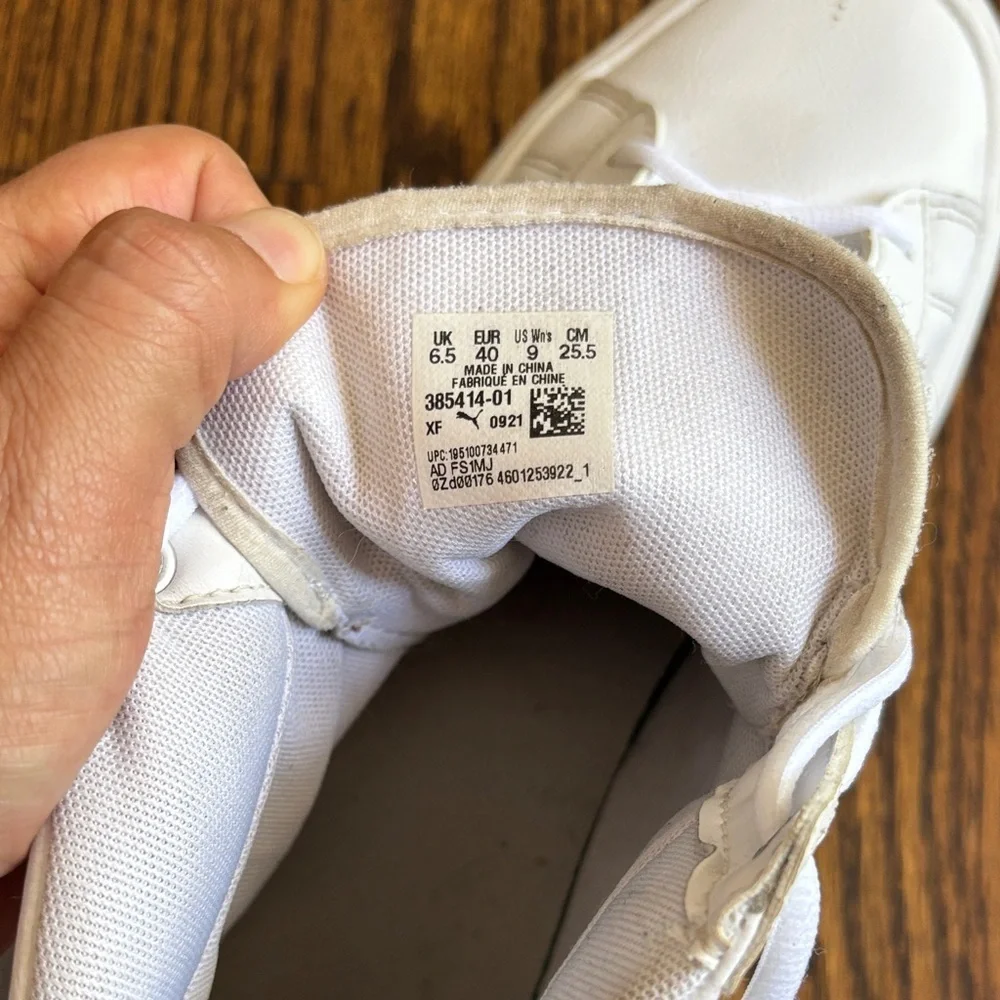 Puma White High-Top Sneakers with Iridescent Detail